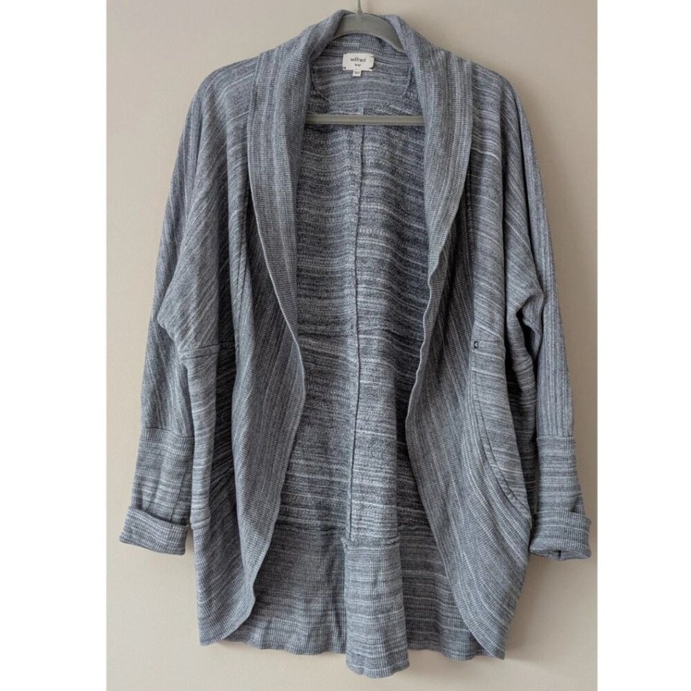 Aritzia Wilfred Diderot Cocoon Sweater Cardigan Open Front Slouchy Space Gray L